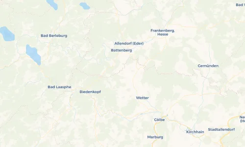 Regenradar Vorschaubild - Aktuelle Niederschläge in Oberasphe und Umgebung
