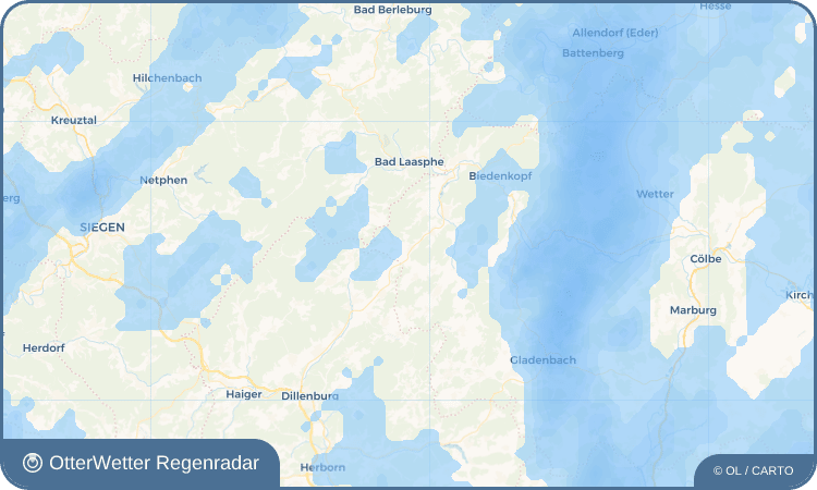 OtterWetter Regenradar-Widget Oberdieten