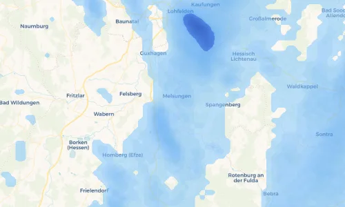 Regenradar Vorschaubild - Aktuelle Niederschläge in Obermelsungen und Umgebung