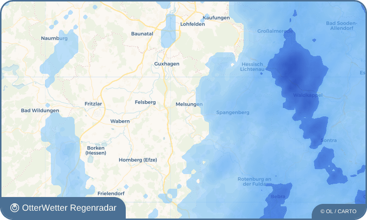 Widget-Vorschau für Obermelsungen Wetter-Widget-Vorschau mit Vorhersagedaten für Obermelsungen