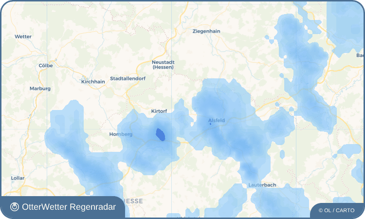 Widget-Vorschau für Ohmes Wetter-Widget-Vorschau mit Vorhersagedaten für Ohmes