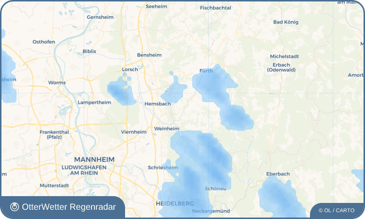 Wetter-Widget-Vorschau mit Vorhersagedaten für Reisen