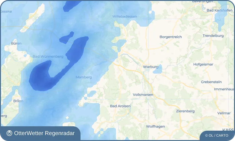 Widget-Vorschau für Rhoden Wetter-Widget-Vorschau mit Vorhersagedaten für Rhoden