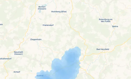 Regenradar Vorschaubild - Aktuelle Niederschläge in Schwarzenborn und Umgebung