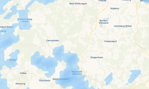 Regenradar Vorschaubild - Aktuelle Niederschläge in Sebbeterode und Umgebung