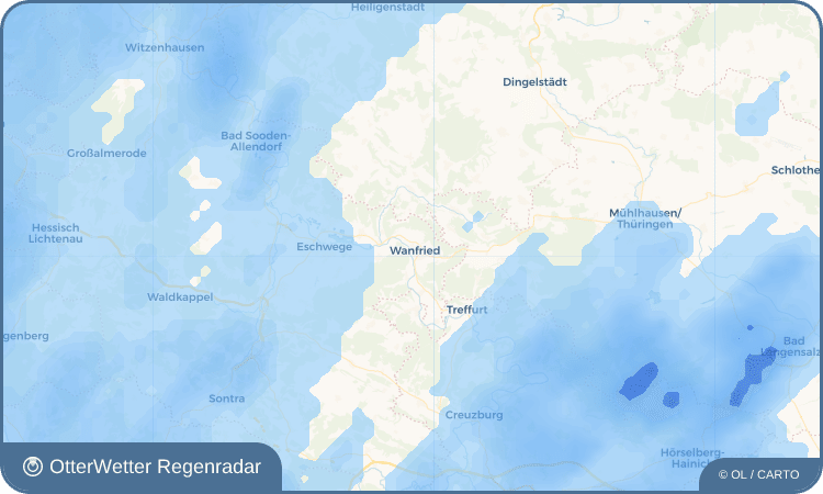 Widget-Vorschau für Wanfried Wetter-Widget-Vorschau mit Vorhersagedaten für Wanfried