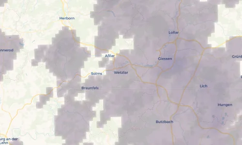 Regenradar Vorschaubild - Aktuelle Niederschläge in Wetzlar und Umgebung