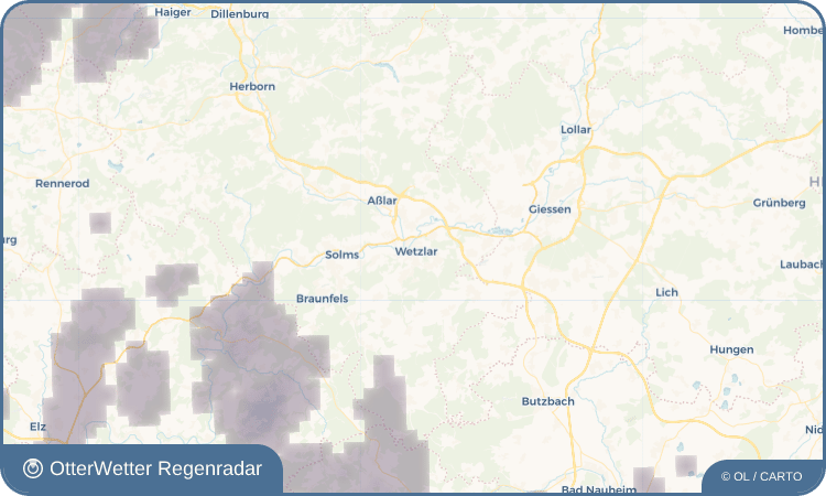 Widget-Vorschau für Wetzlar Wetter-Widget-Vorschau mit Vorhersagedaten für Wetzlar