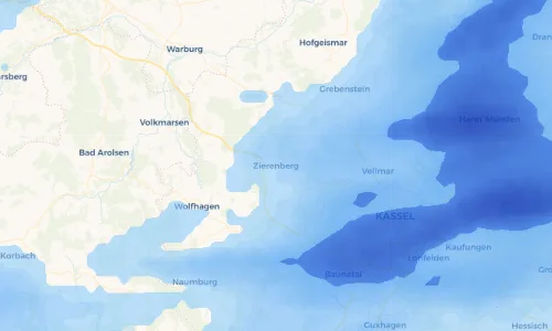 Regenradar Vorschaubild - Aktuelle Niederschläge in Zierenberg und Umgebung