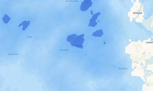 Regenradar Vorschaubild - Aktuelle Niederschläge in Gützkow und Umgebung