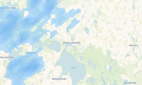 Regenradar Vorschaubild - Aktuelle Niederschläge in Waren (Müritz) und Umgebung