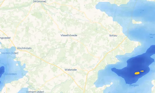 Regenradar Ahrsen: aktuelle Niederschläge in Ahrsen und Umgebung, Stand 20. Oktober 2026 um 16:10 Uhr