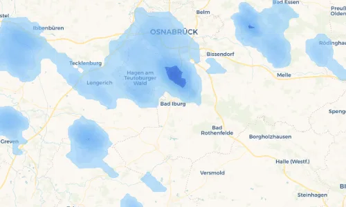 Regenradar Vorschaubild - Aktuelle Niederschläge in Bad Iburg und Umgebung