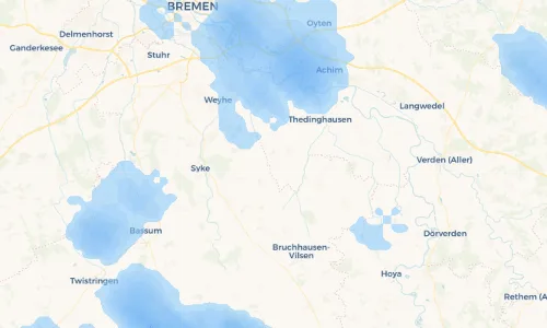 Regenradar Vorschaubild - Aktuelle Niederschläge in Bahlum und Umgebung