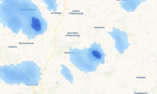 Regenradar Vorschaubild - Aktuelle Niederschläge in Bergfeine und Umgebung