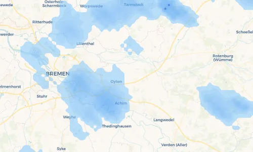 Regenradar Vorschaubild - Aktuelle Niederschläge in Bockhorster Mühlentor und Umgebung