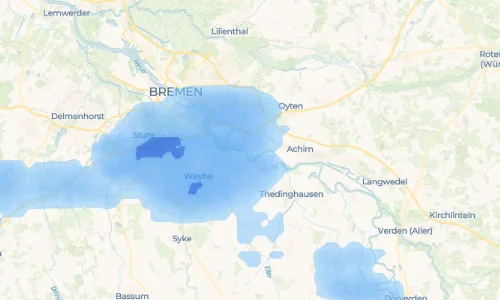 Regenradar Bollen: aktuelle Niederschläge in Bollen und Umgebung, Stand 25. Oktober 2026 um 8:25 Uhr