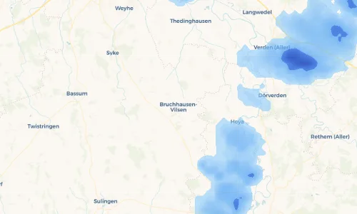 Regenradar Vorschaubild - Aktuelle Niederschläge in Bruchhausen-Vilsen und Umgebung