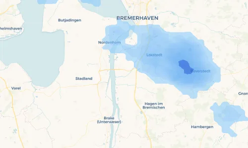 Regenradar Vorschaubild - Aktuelle Niederschläge in Büttel und Umgebung