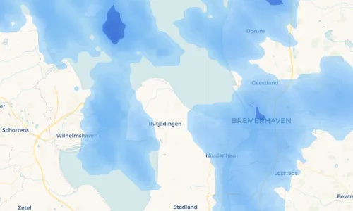 Regenradar Vorschaubild - Aktuelle Niederschläge in Burhave und Umgebung