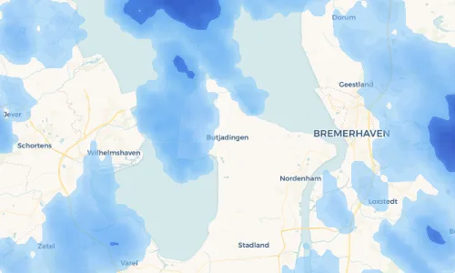 Regenradar Vorschaubild - Aktuelle Niederschläge in Butjadingen und Umgebung