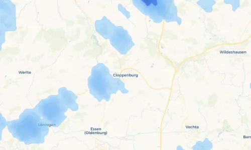 Regenradar Vorschaubild - Aktuelle Niederschläge in Cloppenburg und Umgebung