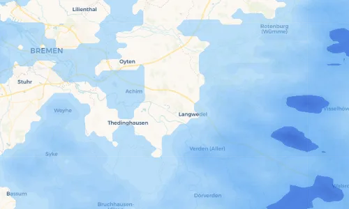 Regenradar Vorschaubild - Aktuelle Niederschläge in Cluvenhagen und Umgebung