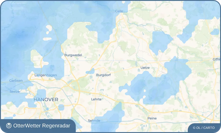 Widget-Vorschau für Dachtmissen Wetter-Widget-Vorschau mit Vorhersagedaten für Dachtmissen