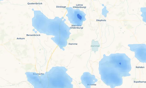Regenradar Vorschaubild - Aktuelle Niederschläge in Damme und Umgebung