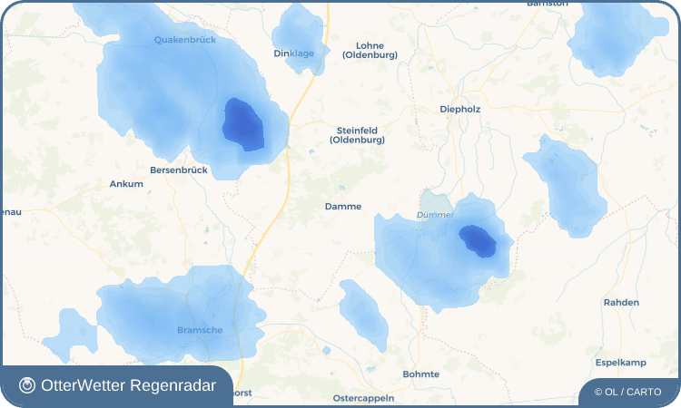 Wetter-Widget-Vorschau mit Vorhersagedaten für Damme