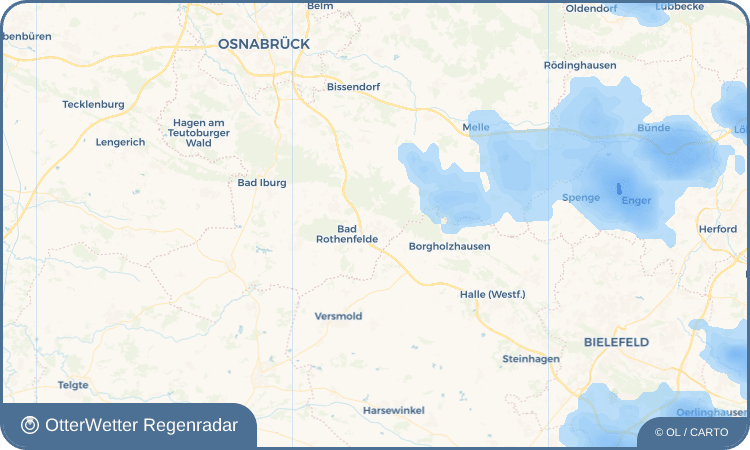 OtterWetter Regenradar-Widget Dissen am Teutoburger Wald