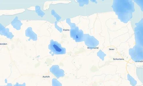 Regenradar Vorschaubild - Aktuelle Niederschläge in Dunum und Umgebung