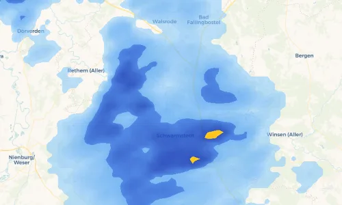 Regenradar-Vorschau: aktuelle Niederschläge in Eickeloh und Umgebung