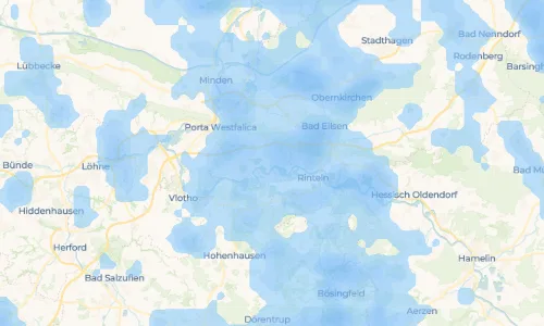 Regenradar-Vorschau: aktuelle Niederschläge in Eisbergen und Umgebung