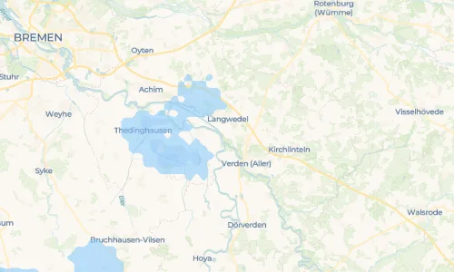 Regenradar Eissel: aktuelle Niederschläge in Eissel und Umgebung, Stand 20. Oktober 2026 um 14:25 Uhr