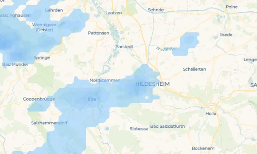 Regenradar Emmerke: aktuelle Niederschläge in Emmerke und Umgebung, Stand 23. Oktober 2026 um 14:30 Uhr