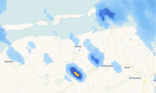 Regenradar Vorschaubild - Aktuelle Niederschläge in Esens und Umgebung