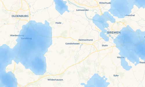 Regenradar Vorschaubild - Aktuelle Niederschläge in Ganderkesee und Umgebung