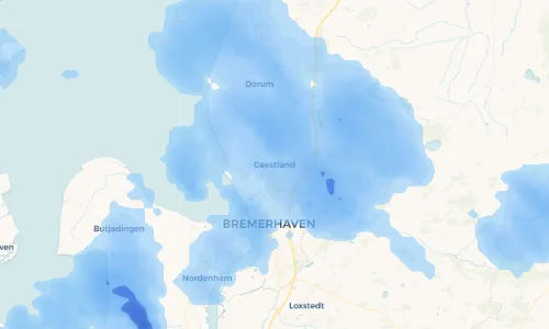 Regenradar Vorschaubild - Aktuelle Niederschläge in Geestland und Umgebung