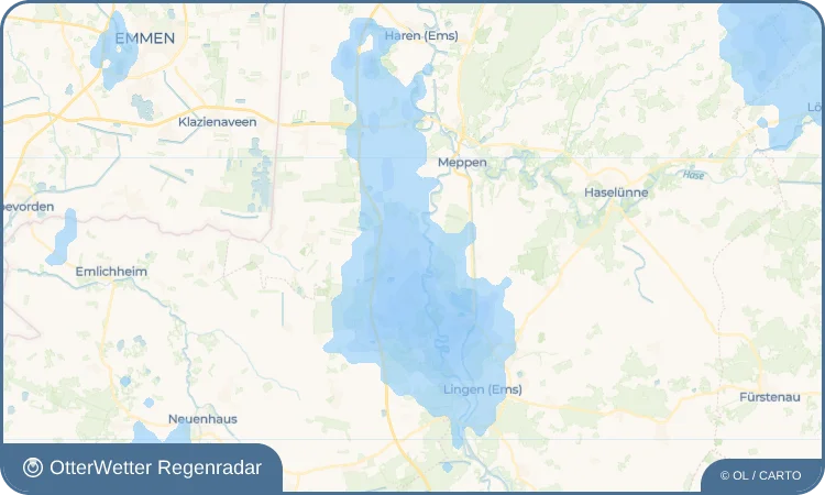 Widget-Vorschau für Groß Hesepe Wetter-Widget-Vorschau mit Vorhersagedaten für Groß Hesepe