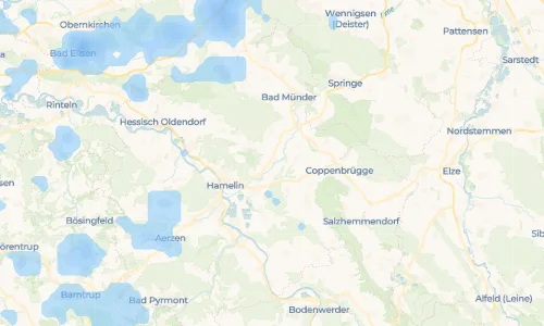 Regenradar Groß Hilligsfeld: aktuelle Niederschläge in Groß Hilligsfeld und Umgebung, Stand 29. Oktober 2026 um 6:30 Uhr