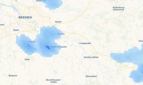 Regenradar Vorschaubild - Aktuelle Niederschläge in Hagen-Grinden und Umgebung