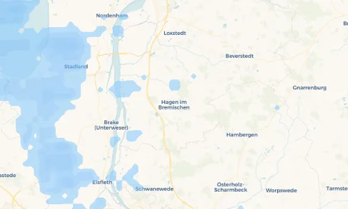 Regenradar Vorschaubild - Aktuelle Niederschläge in Hagen im Bremischen und Umgebung
