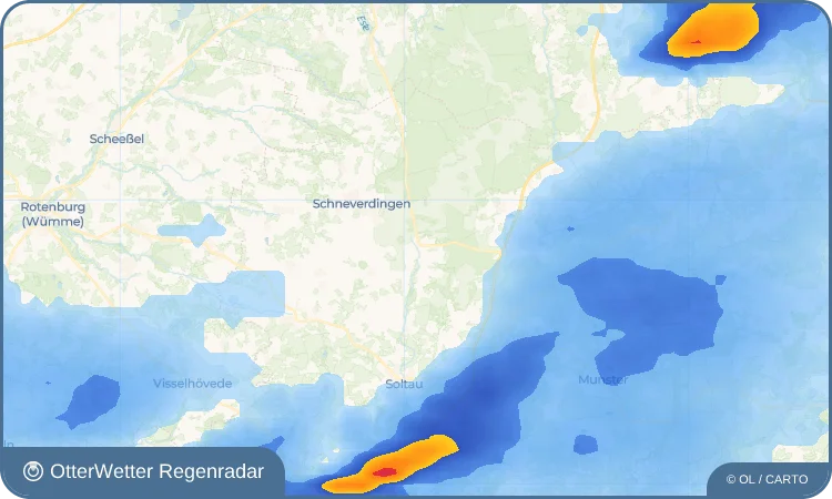 Wetter-Widget-Vorschau mit Vorhersagedaten für Heber