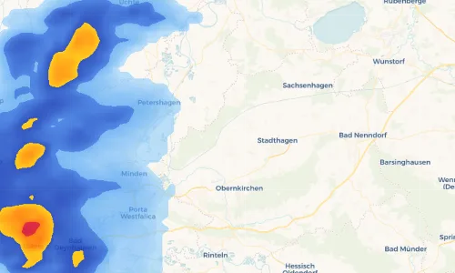 Regenradar-Vorschau: aktuelle Niederschläge in Hespe-Hiddensen und Umgebung