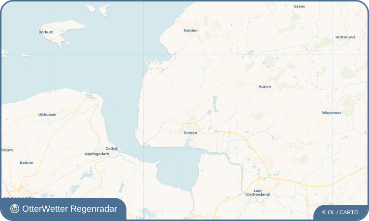 Widget-Vorschau für Hinte Wetter-Widget-Vorschau mit Vorhersagedaten für Hinte