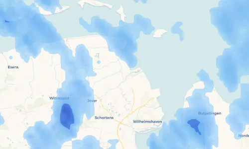 Regenradar Vorschaubild - Aktuelle Niederschläge in Hooksiel und Umgebung