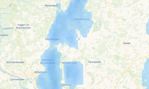 Regenradar Vorschaubild - Aktuelle Niederschläge in Hüttendorf und Umgebung