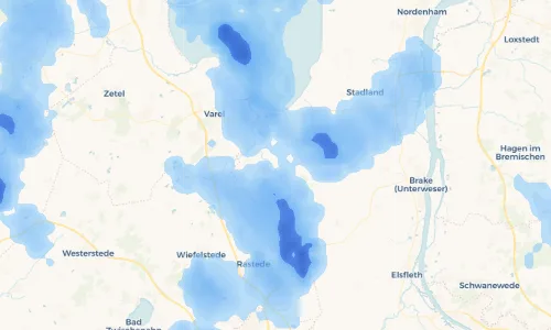 Regenradar Vorschaubild - Aktuelle Niederschläge in Jade und Umgebung