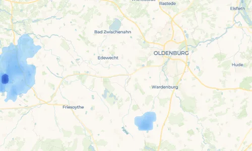 Regenradar Jeddeloh II: aktuelle Niederschläge in Jeddeloh II und Umgebung, Stand 22. Oktober 2026 um 18:25 Uhr